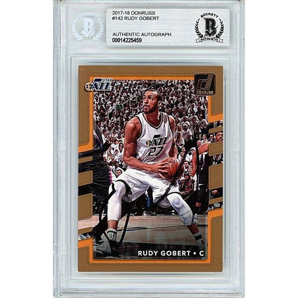 Rudy Gobert Signed 2017-18 Donruss Basketball Card Jazz Beckett Autograph Slab - Picture 1 of 4